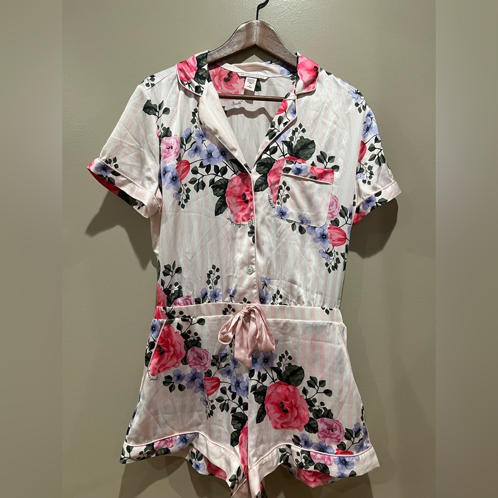 Victoria's Secret Floral Satin Romper Sleepwear